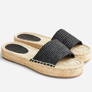 J. Crew Raffia Slip-on Espadrille Sandals
